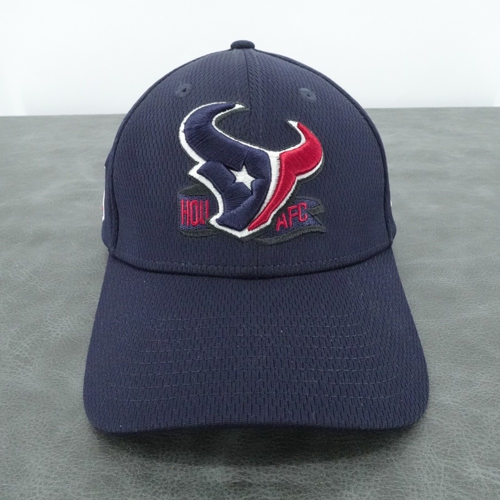 Houston Texans Hat Cap Mens M/L NFL New Era 39THIRTY Navy Flexfit Stretch